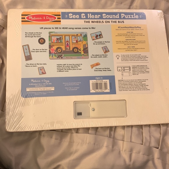 NEW Melissa and Doug see and hear sound puzzle The Wheels On The Bus - Picture 2 of 5
